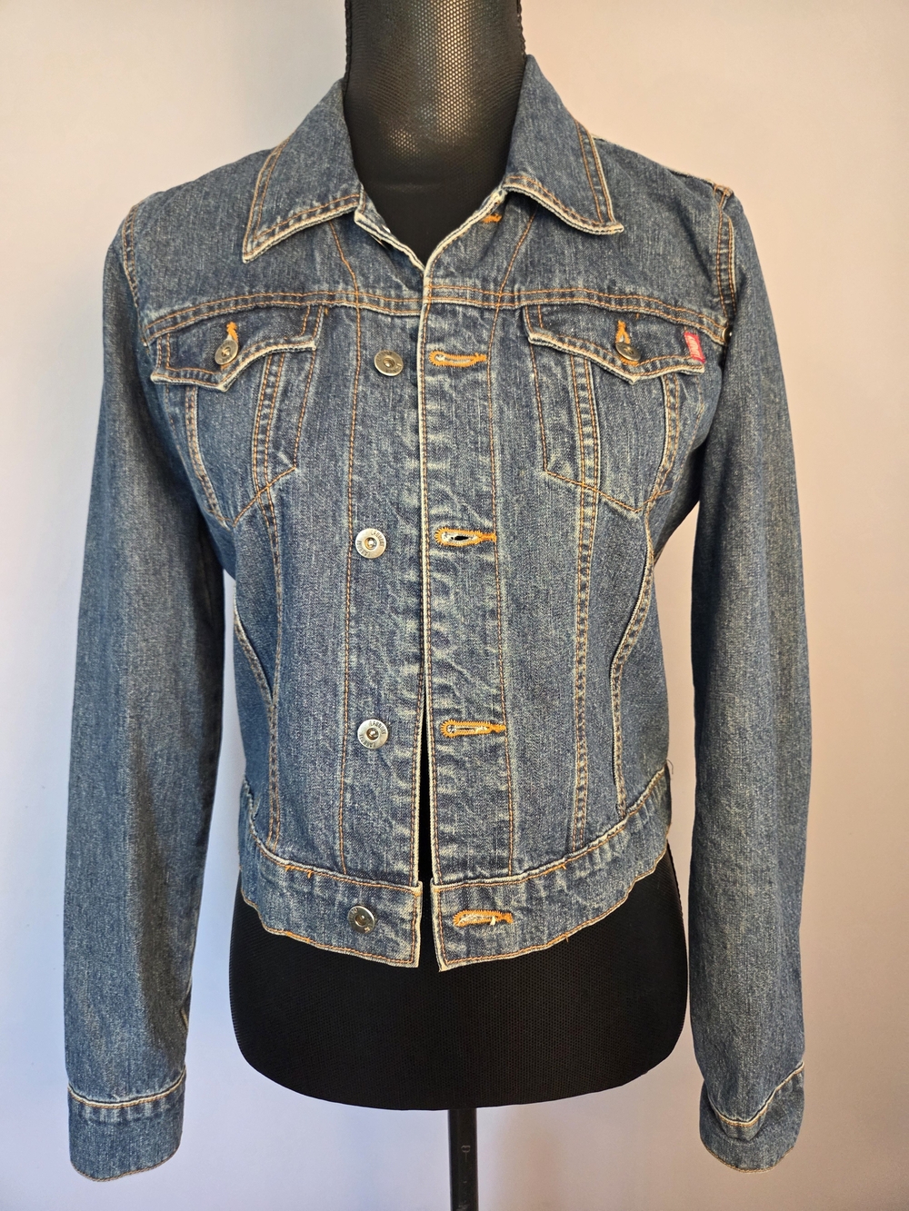 Laundry by Shelli Segal Denim Trucker Jacket M Blue Classic Contemporary Luxury